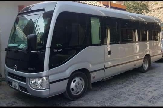 Coaster bus for rent in Lake City Lahore